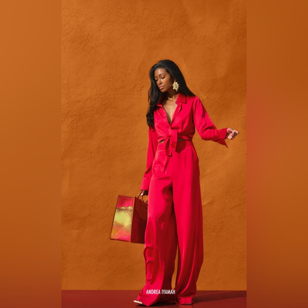 Andrea Iyamah Vibrant Red Pants